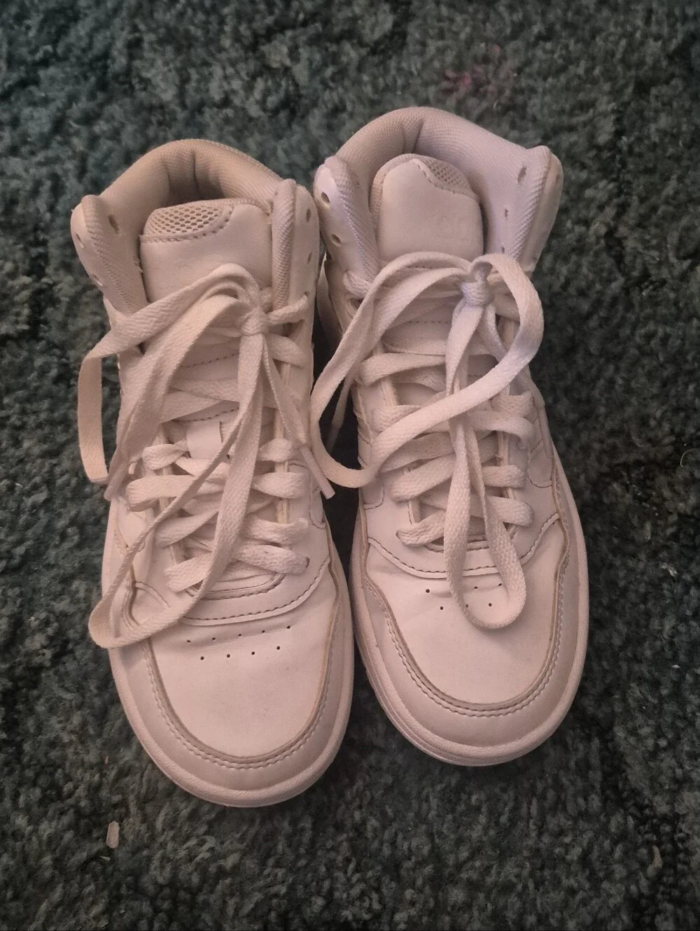 Adidas Toddler White High Top Sneakers Lace Up Size 13K